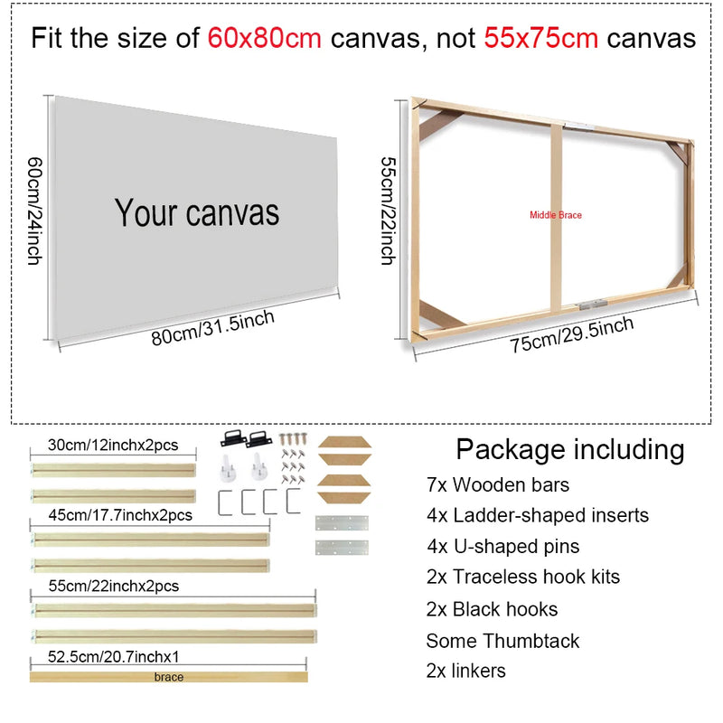 cadre mural en bois pour toiles et peintures décoratives