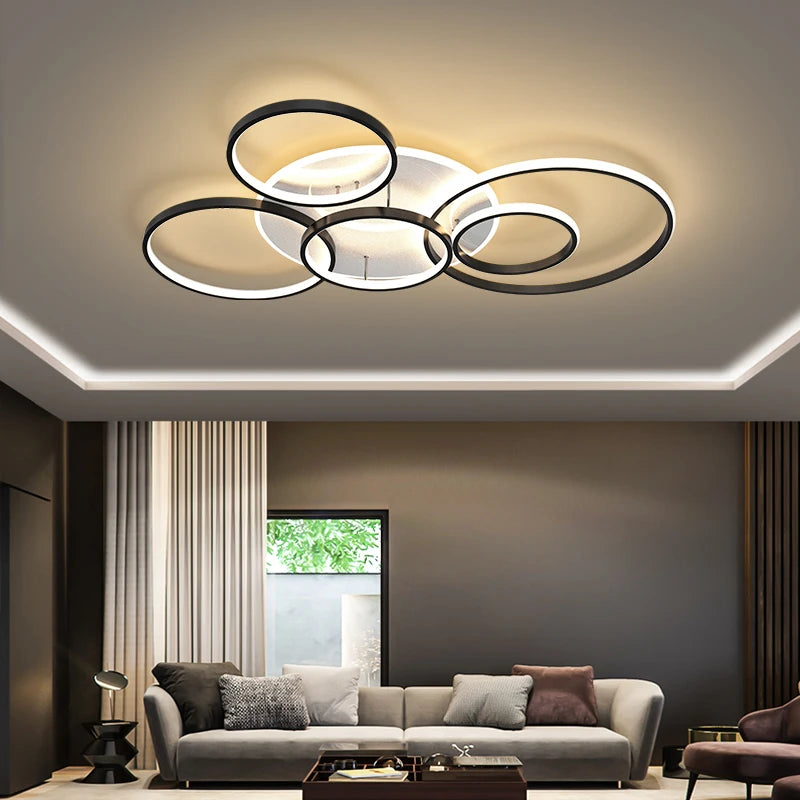 lustre led moderne minimaliste à intensité variable pour éclairage intérieur