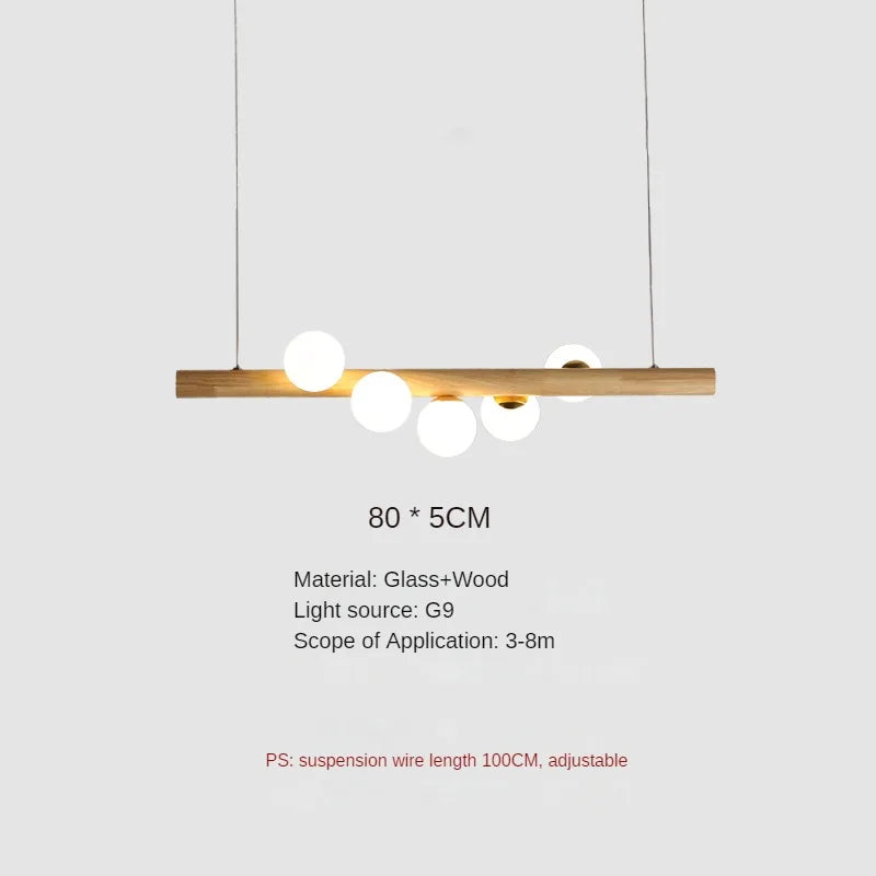 suspension en bois et verre pour restaurant moderne et créatif