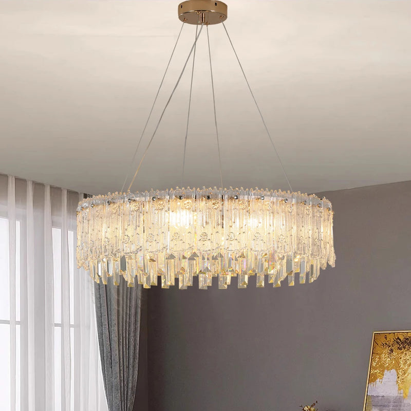 lustre moderne en cristal pour décoration haut de gamme