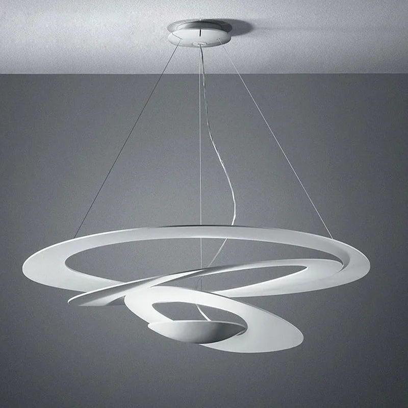 suspension led design moderne spirale nordique annulaire