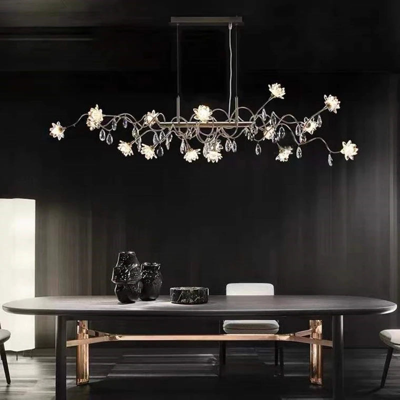lustre led postmoderne en cristal nordique luxe g4 intérieur