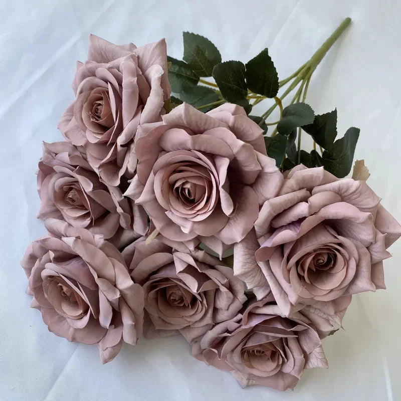 bouquet de roses artificielles en soie pour décoration intérieure