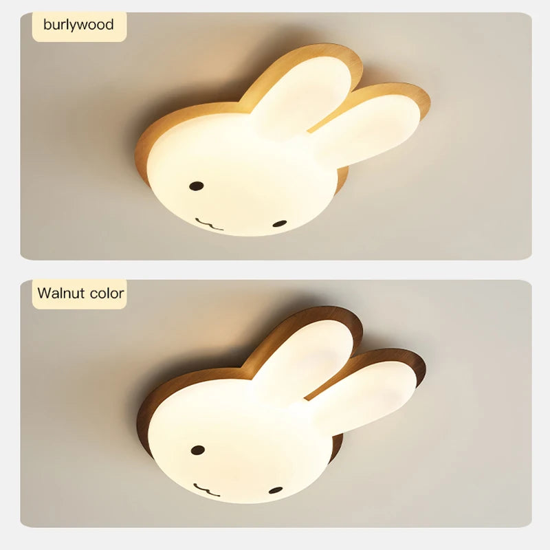 lustre moderne pour enfant avec design lapin en bois