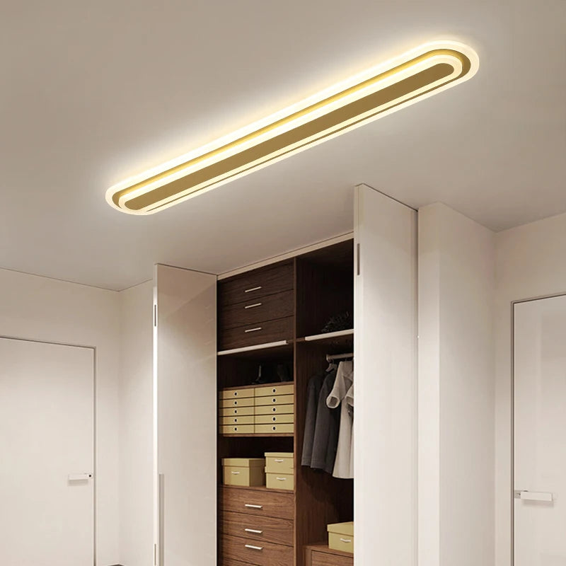 lustre nordique led moderne minimaliste ligne lumineuse allée balcon