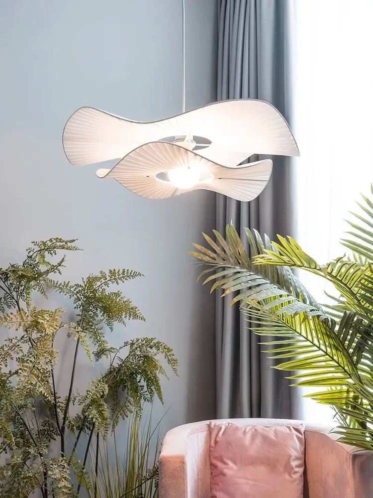 suspension LED en tissu style nordique idéale pour décoration intérieure