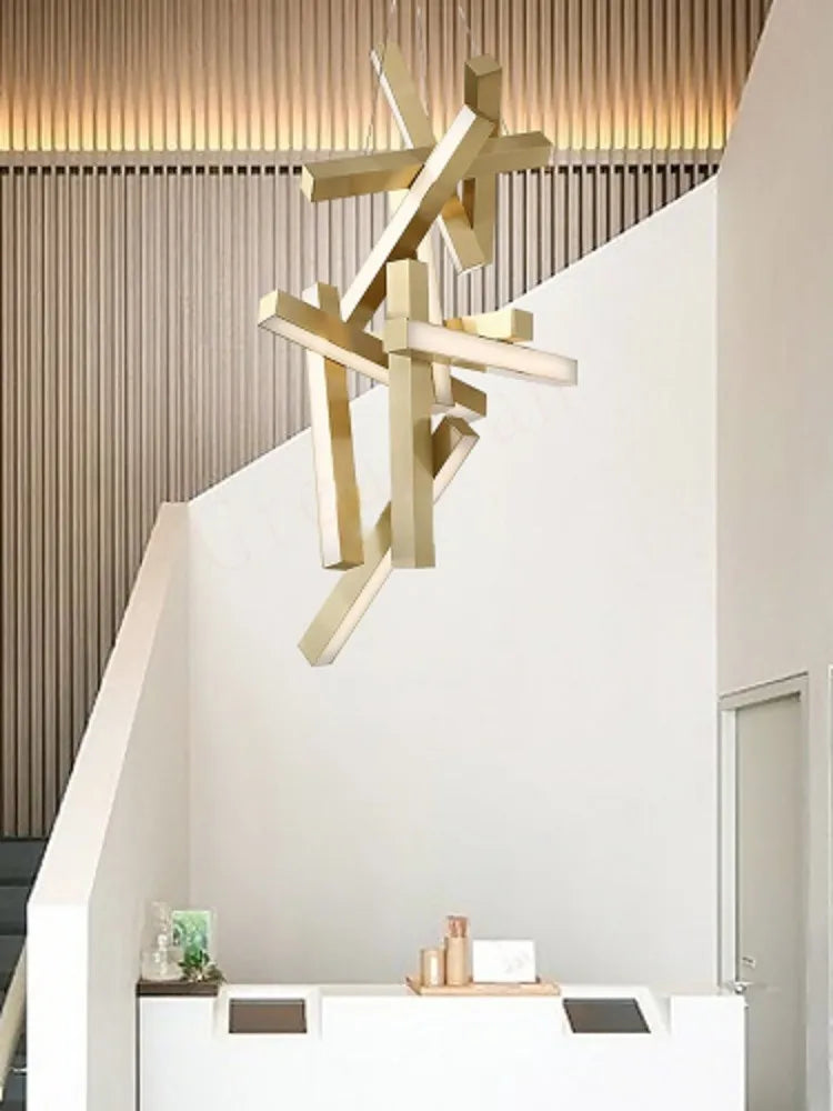 suspension moderne minimaliste métal rectangle créatif luxe