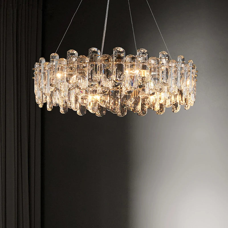 lustre glamour moderne en cristal clair pour intérieur