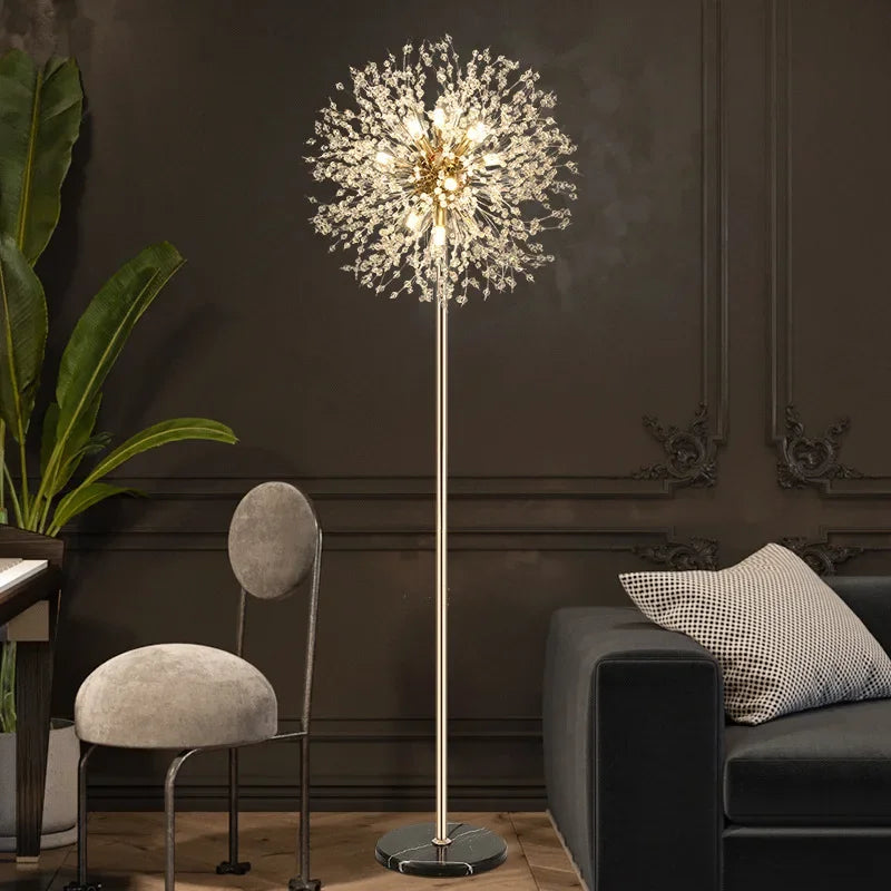 lampadaire de luxe scandinavia pissenlit chrome doré pour intérieur