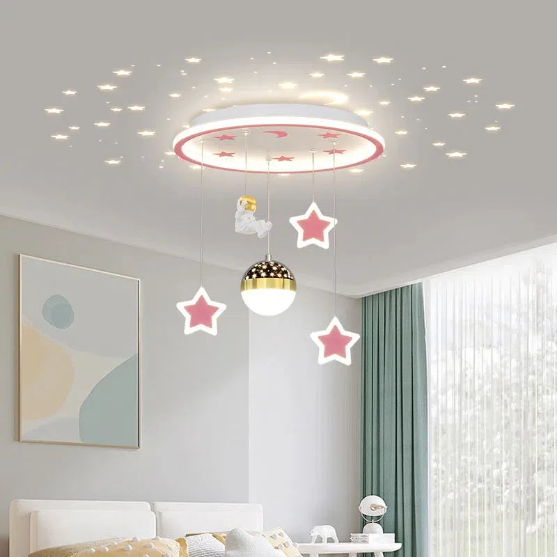 lustre étoile créatif lumineux pour chambre d'enfants