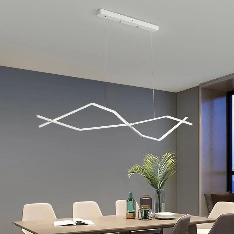 lustre moderne à LED en forme de vague design élégant pour la maison