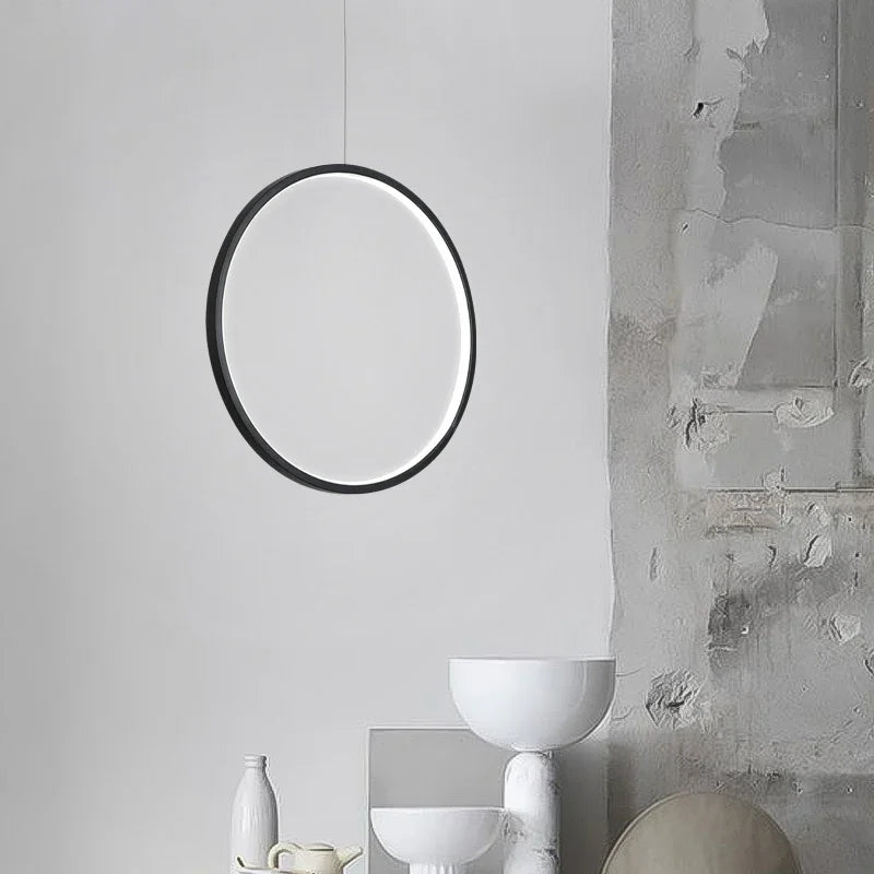 lustre suspendu minimaliste en forme de cercle pour intérieur moderne