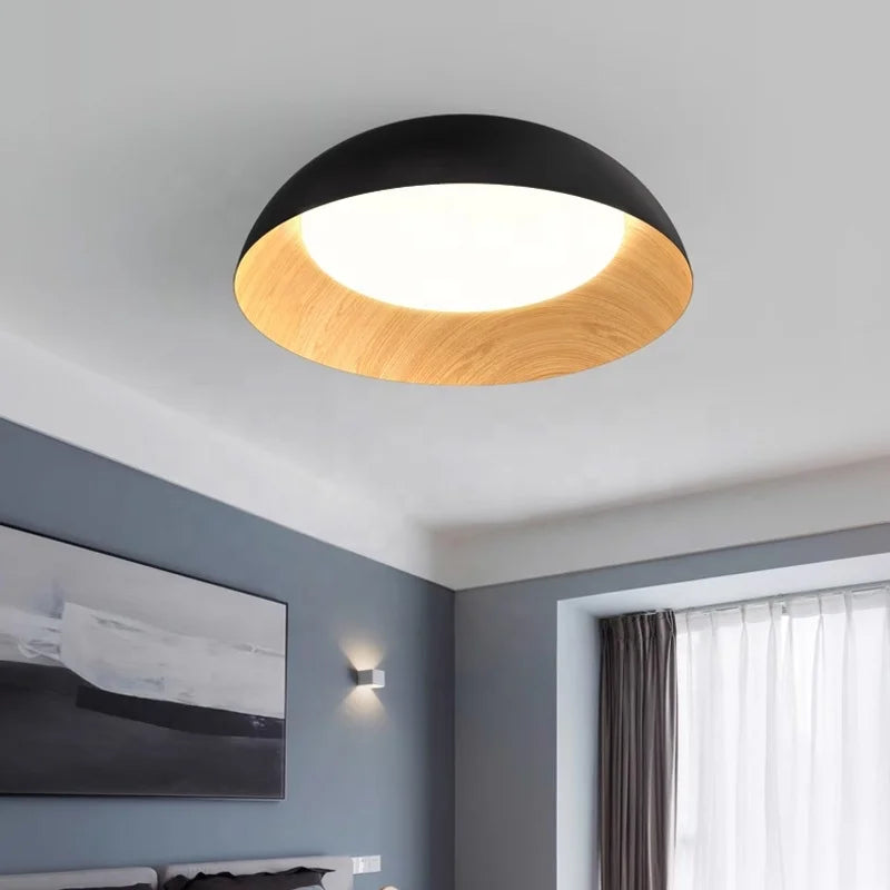 plafonnier à led en bois design moderne pour décoration intérieure