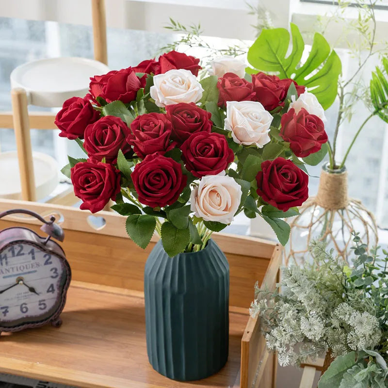 bouquet de fleurs artificielles en soie pour mariage et décoration