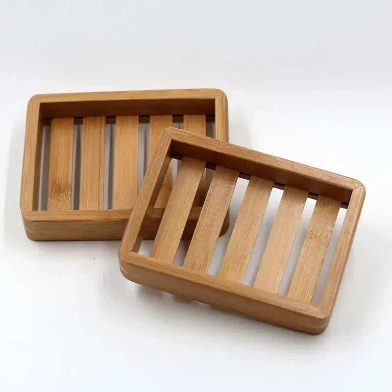 porte-savon en bois de bambou naturel pour rangement et organisation