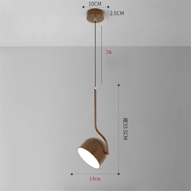 suspension à led en bois style nordique angle réglable minimaliste