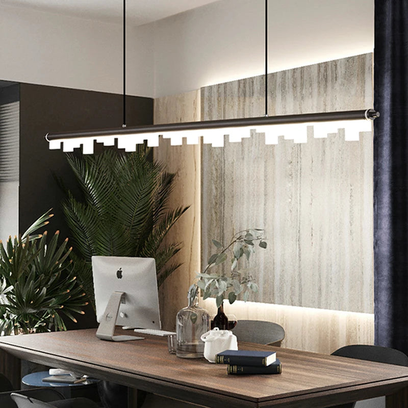 lustre minimaliste moderne en or noir pour éclairage suspendu