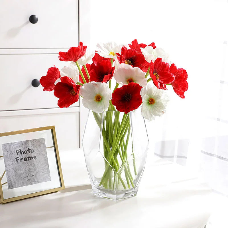 fleur de pavot artificielle pour décoration de mariage et intérieure