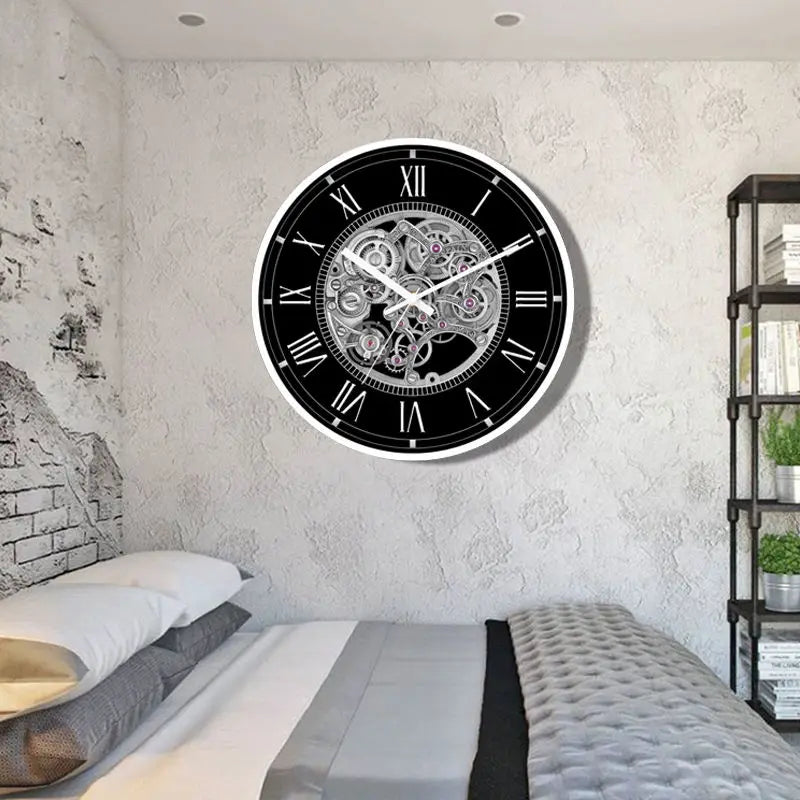 horloge murale rétro silencieuse à quartz pour restaurant américain