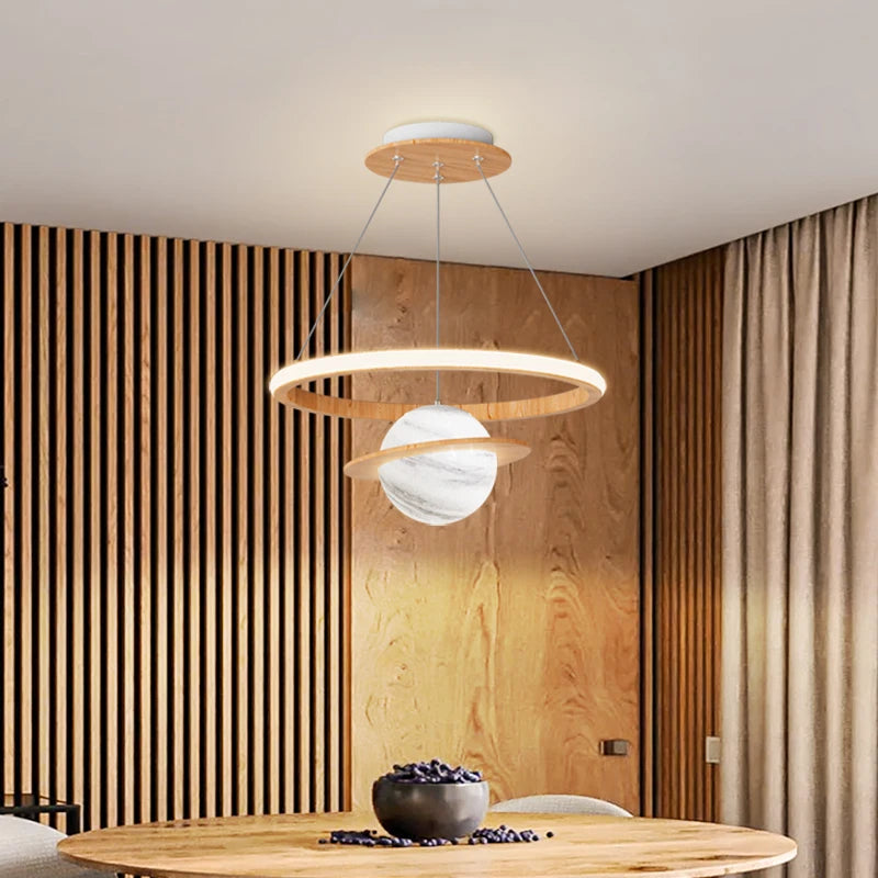 suspension led en bois massif style nordique tatami