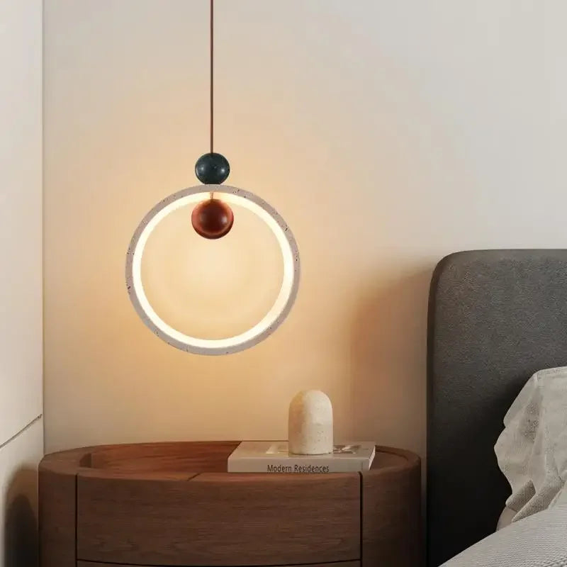 suspension à led en pierre naturelle pour intérieur moderne