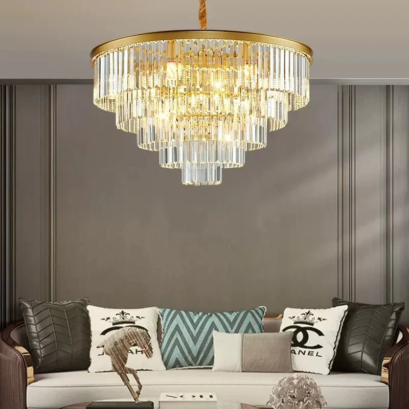 lustre moderne en cristal pour décoration intérieure élégante