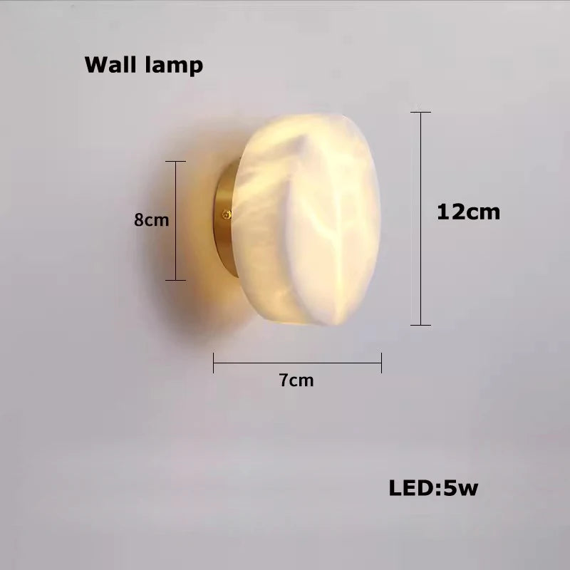 lustre en marbre et acier inoxydable à led dimmable