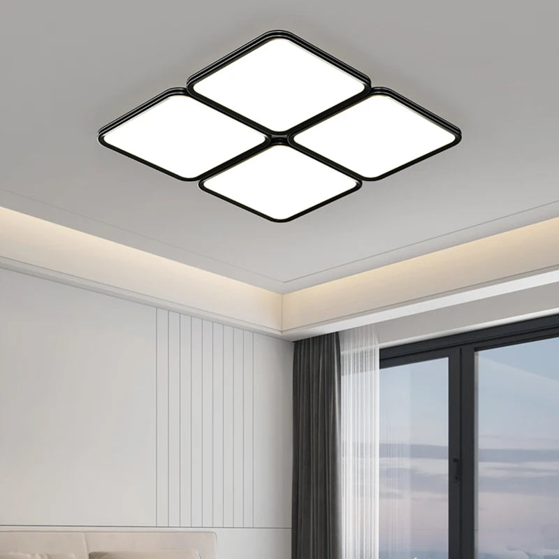 plafonnier led ultra mince moderne à quatre grilles décoratif intérieur