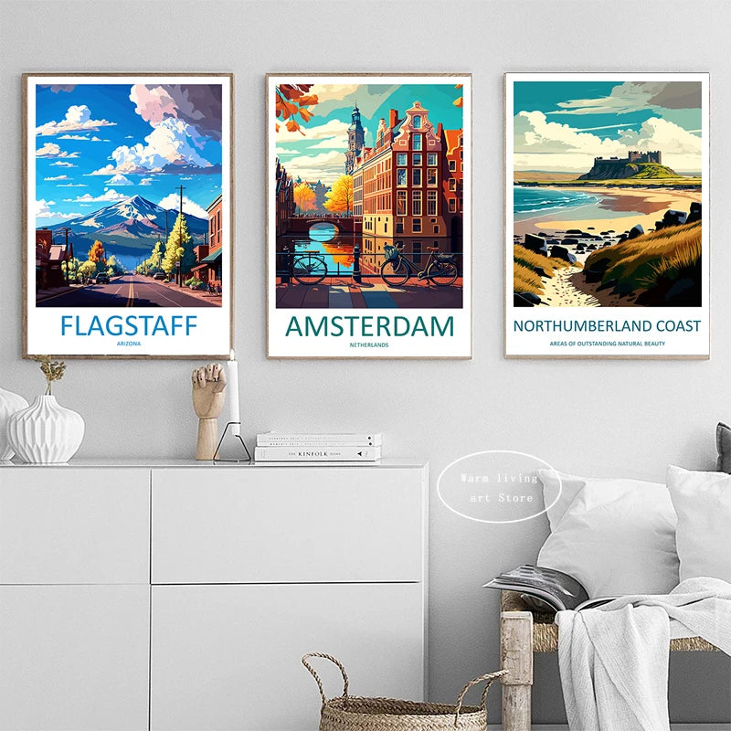 affiche voyage toile new york rome tokyo venise décoration murale