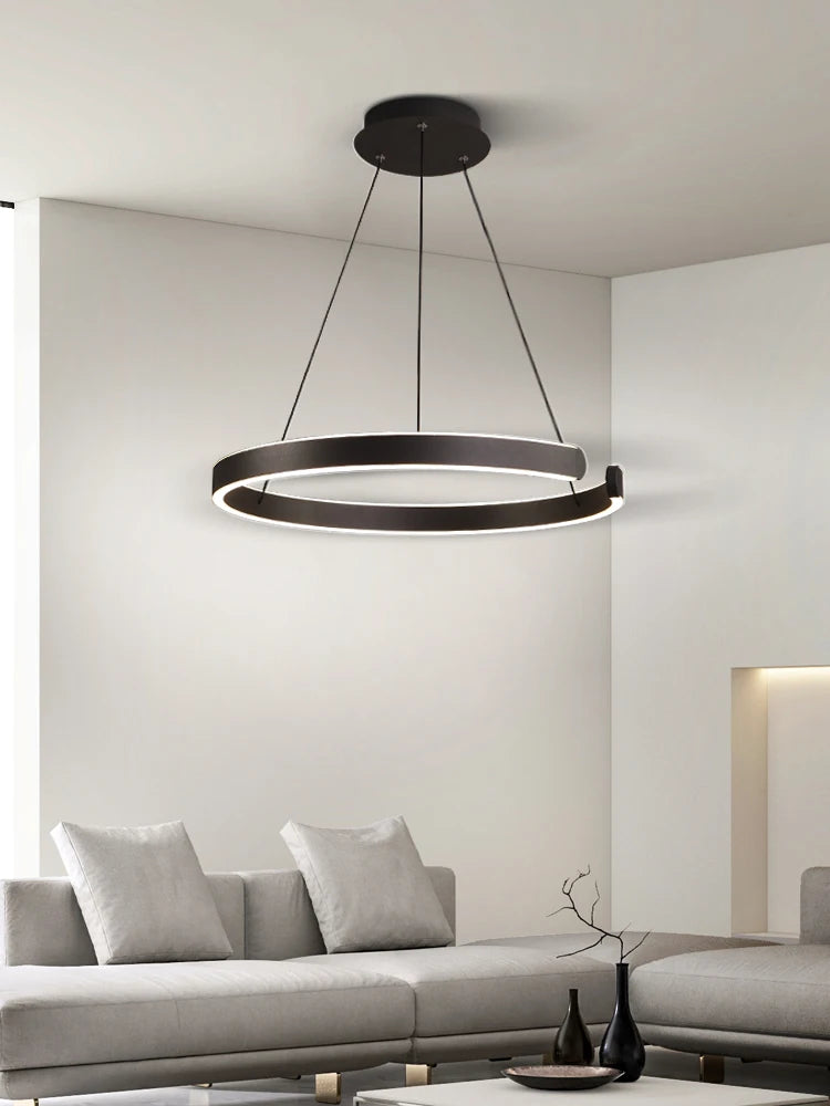 lustre moderne minimaliste nordique anneau lumière luxe