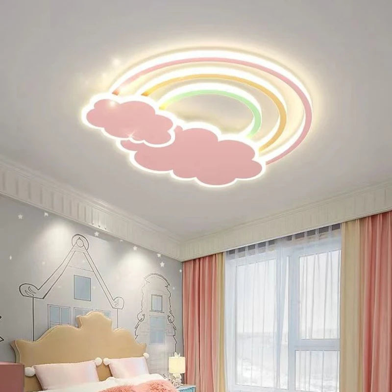 plafonnier nuage arc-en-ciel pour chambre d'enfant décorative et chaleureuse