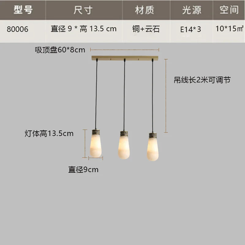 suspension créative en marbre et jade pour intérieur