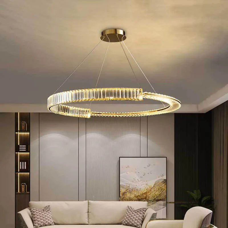 lustre moderne en cristal k9 design nordique pour décoration intérieure