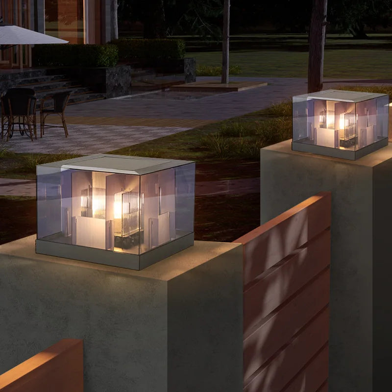 pilier lumière solaire extérieure étanche pour jardin villa