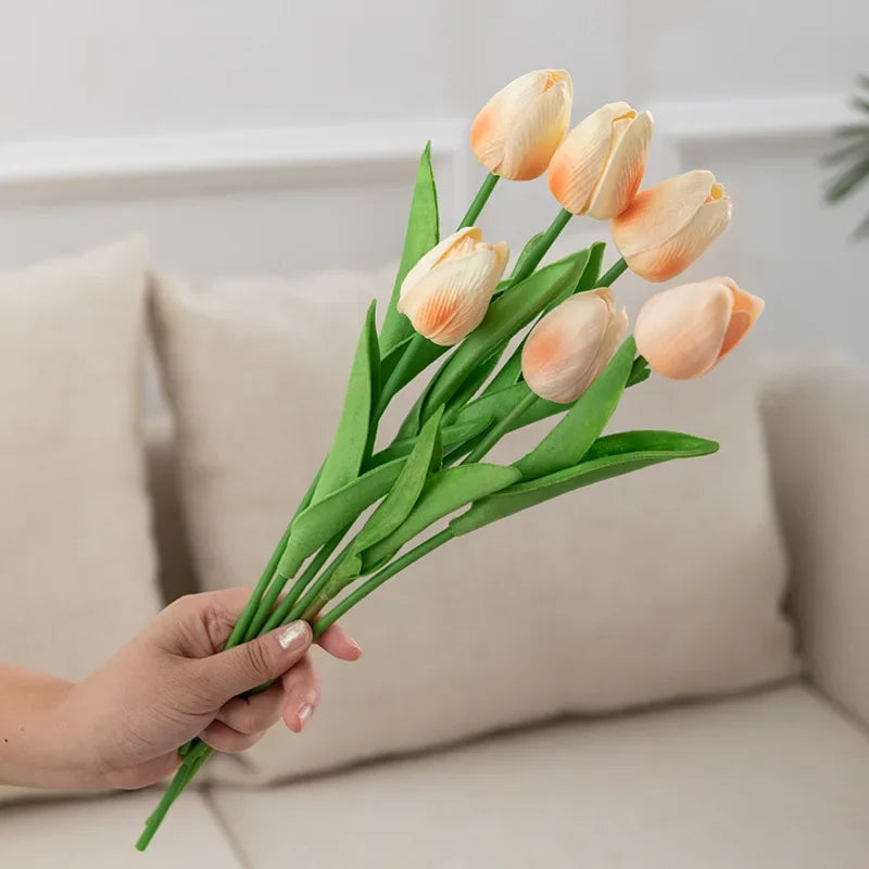 bouquet de tulipes artificielles luxe pour décoration intérieure et mariage