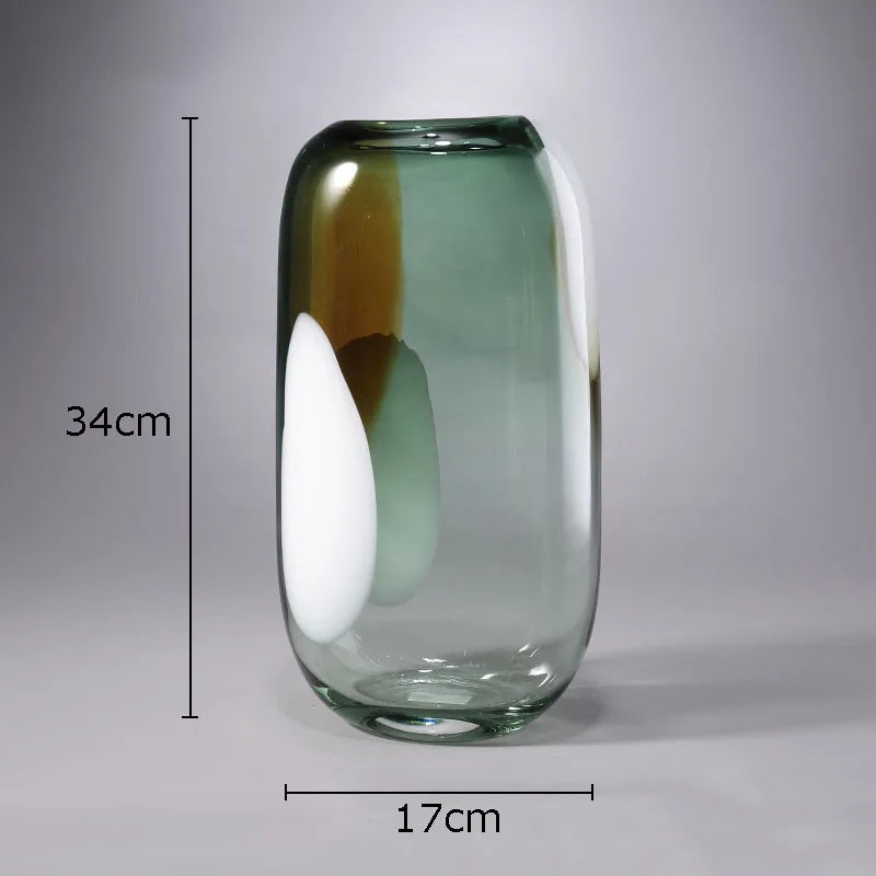 vase en verre ondulé pour décoration florale moderne