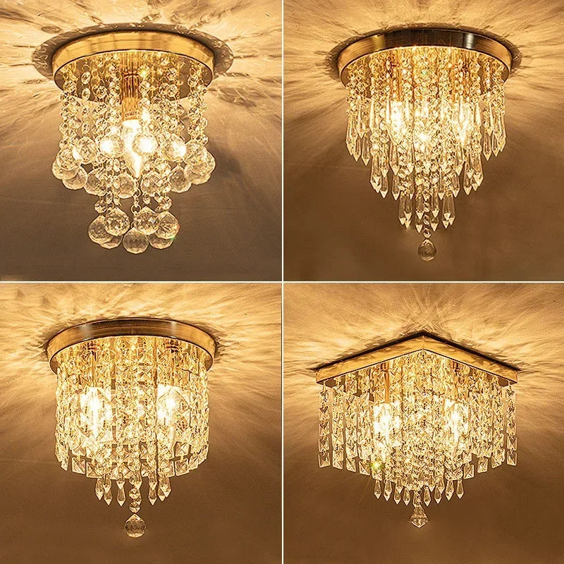 plafonnier led en bois style bohème moderne avec cristal élégant