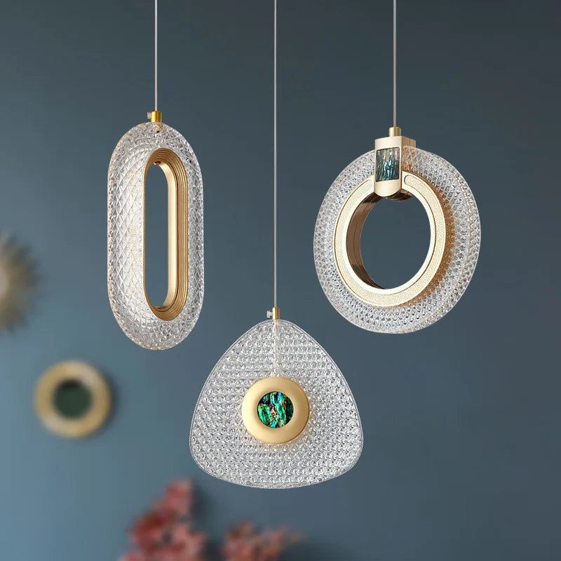 lustre moderne en cristal géométrique pour décoration intérieure