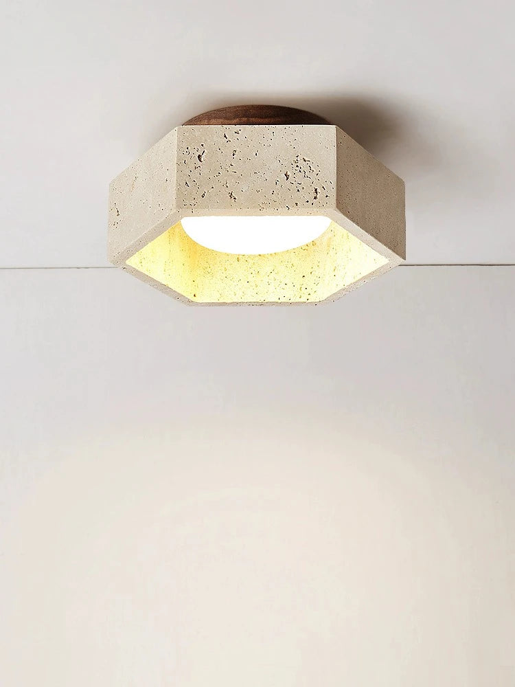 plafonnier led moderne en travertin pour intérieur élégant