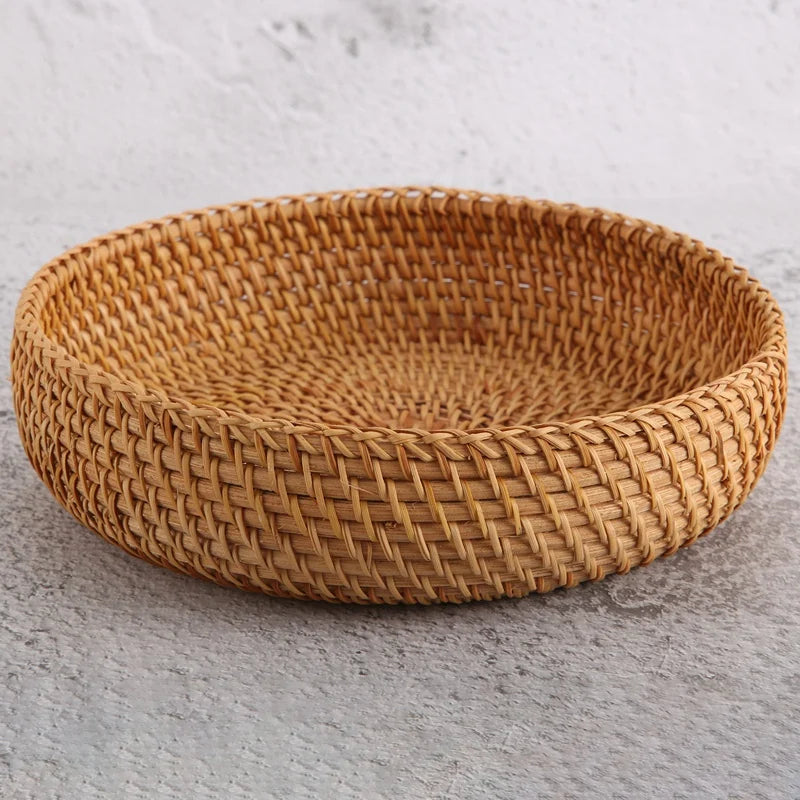 panier de rangement rond en rotin fait main pour lautomne