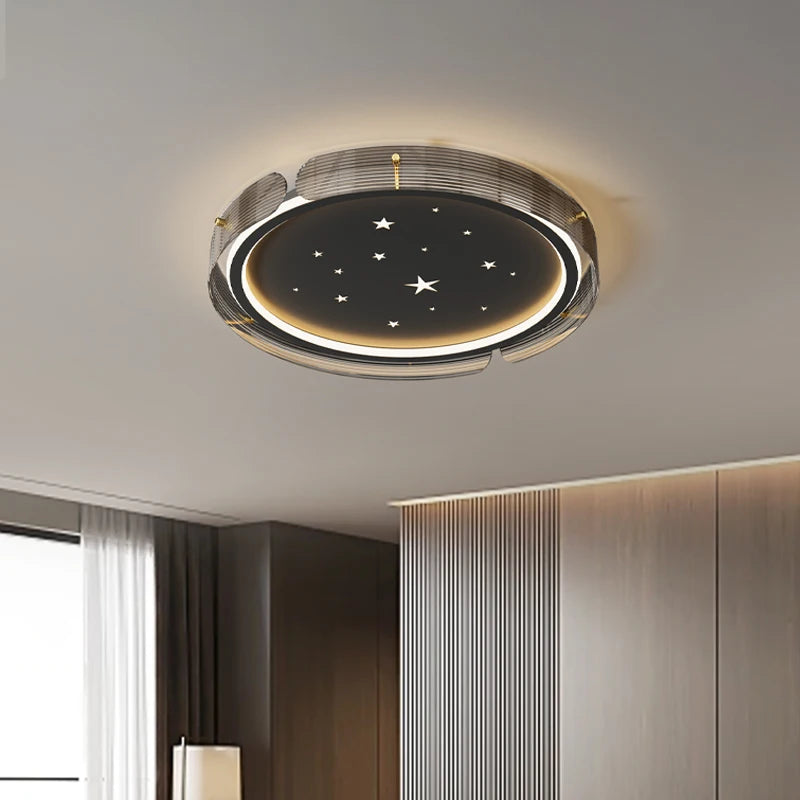 plafonnier led minimaliste avec ciel étoilé et design haut de gamme