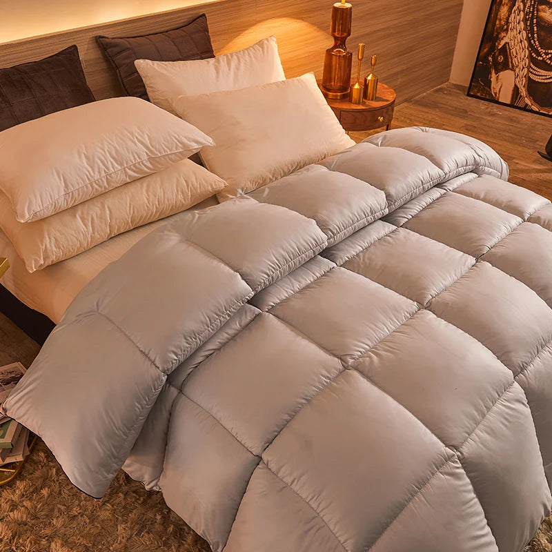 couette matelassée en duvet d'oie épaisse pour hiver confortable