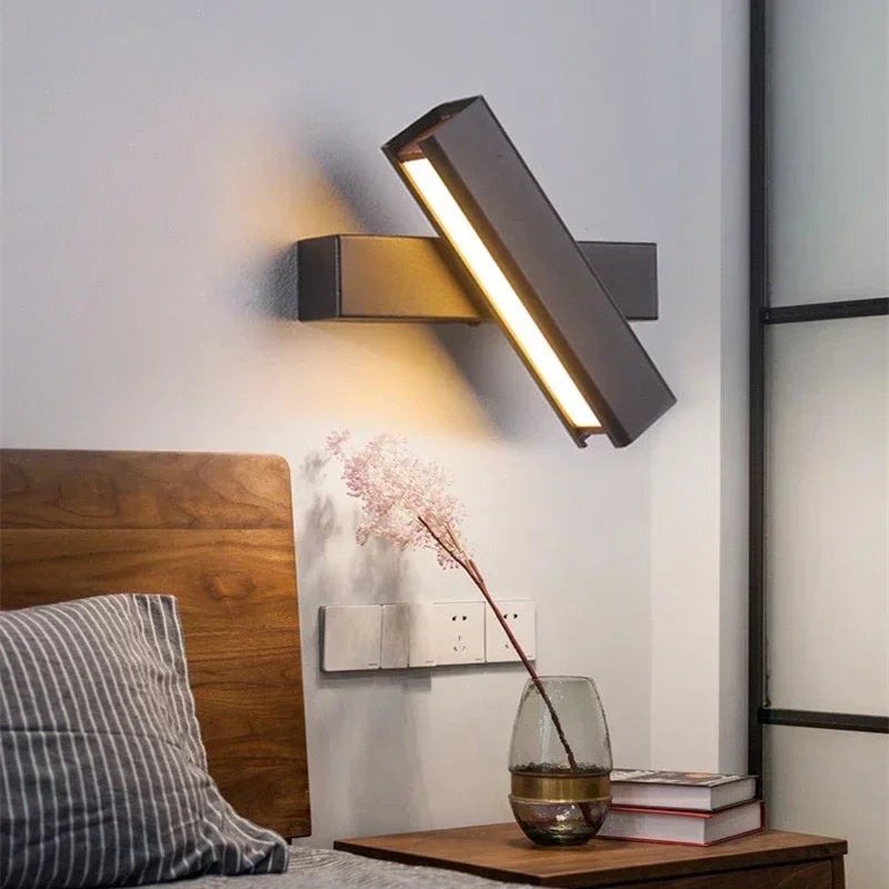 applique murale led moderne rotative pour décoration intérieure