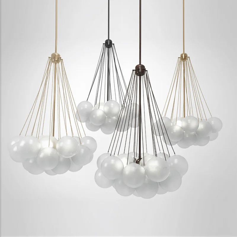 suspension en verre nordique design pour décoration intérieure luxe