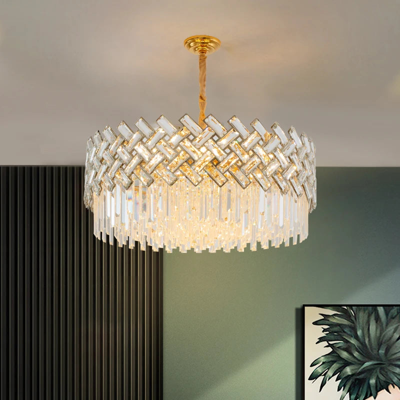 lustre moderne en cristal pour décoration intérieure élégante