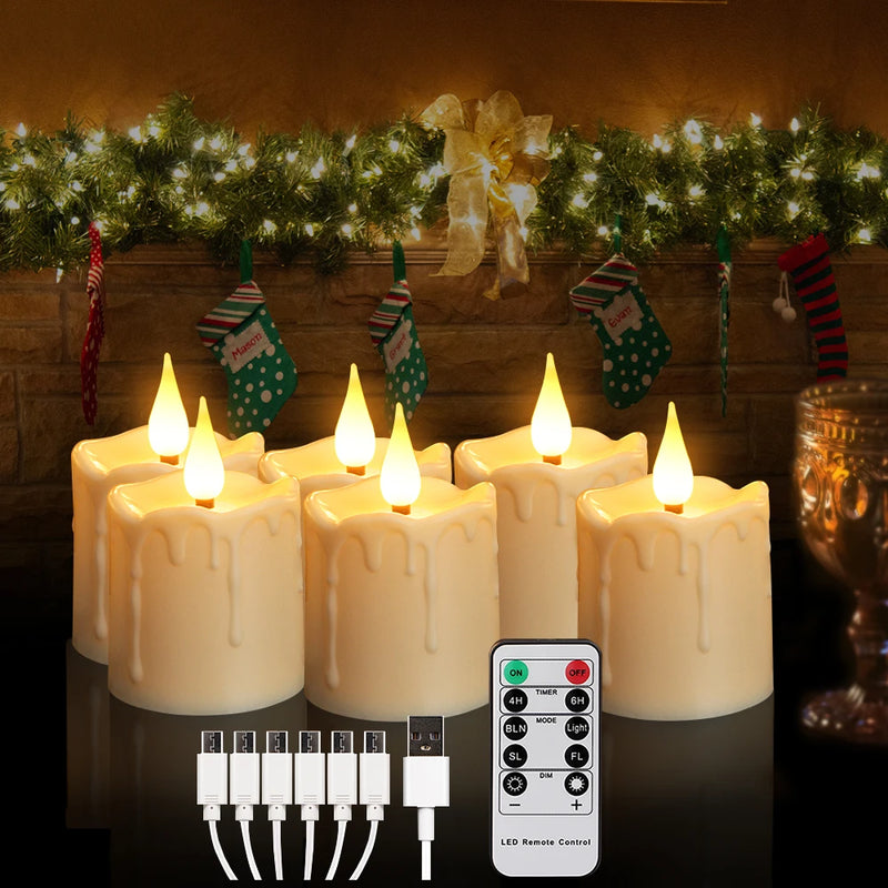 bougie led rechargeable avec télécommande pour décoration festive