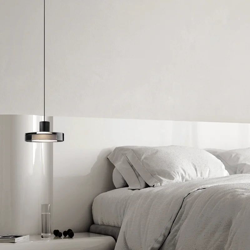 suspension moderne en acier inoxydable et verre design