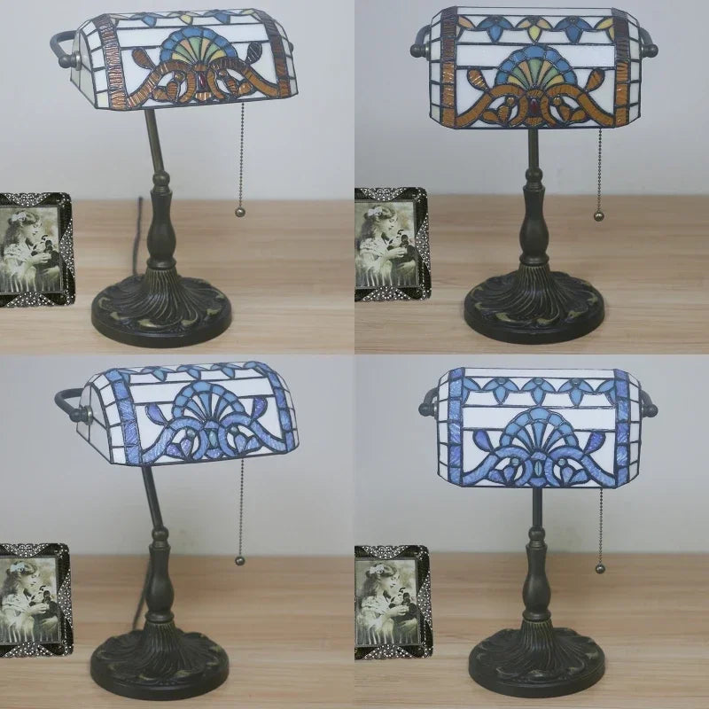 lampe à poser rétro nordique en verre teinté décor baroque méditerranéen