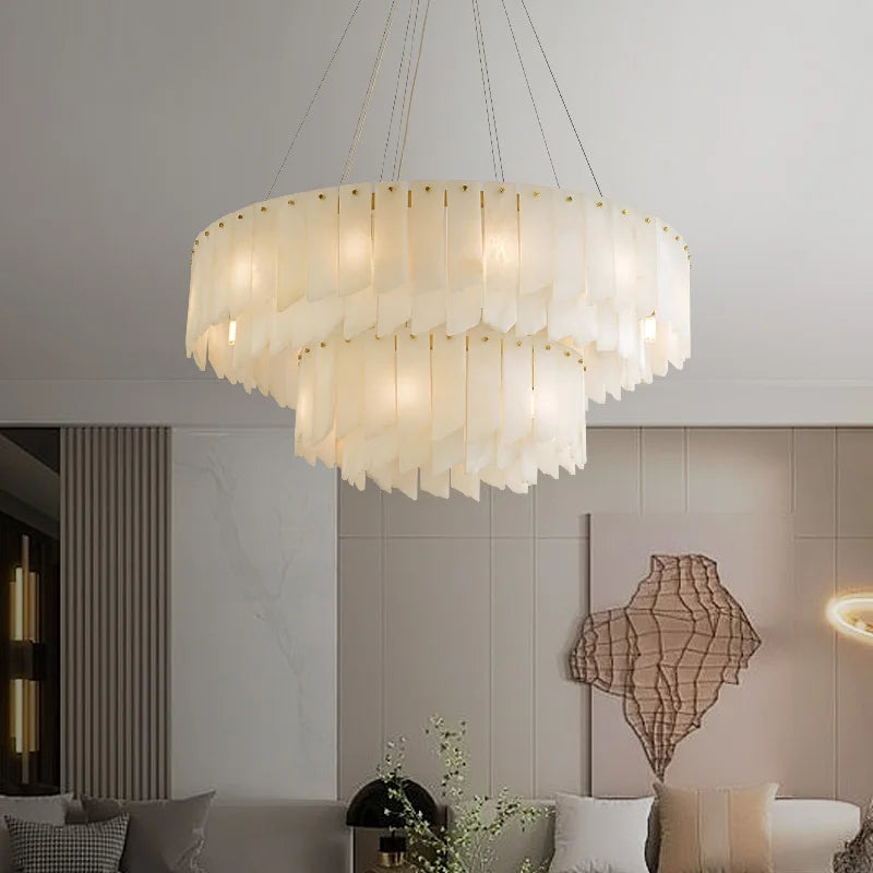 lustre design moderne en marbre naturel espagnol led