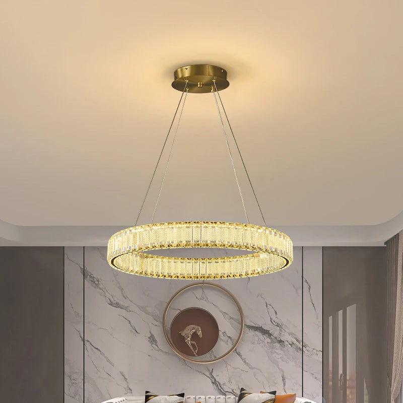 lustre moderne led en cristal style vintage pour villa